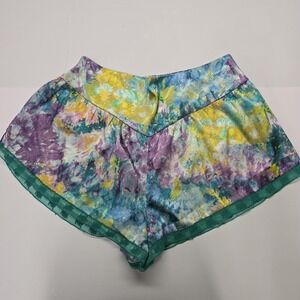 Yitty XL Multicolor Watercolor Satin Lounge Shorts